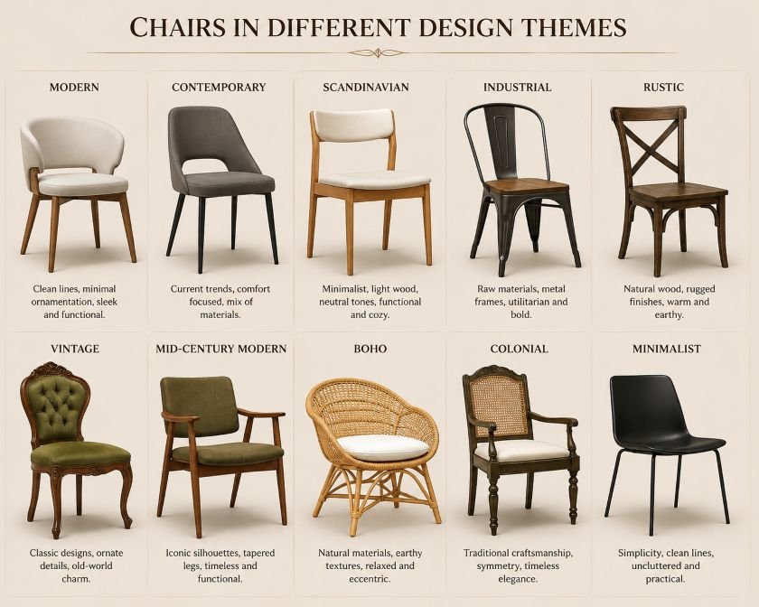 Different types of Furniture design chairs
